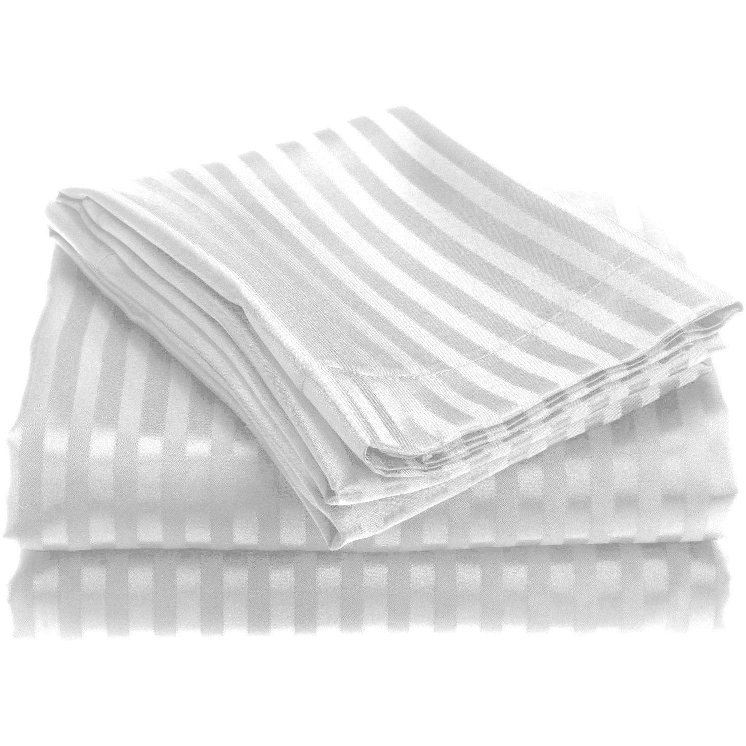 Embossed Microfiber Sheets / White / Queen
