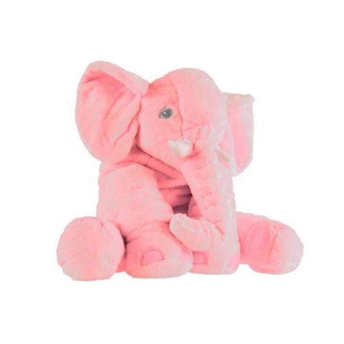 Plush Stuffed Elephant Soft Cuddle Pillow / Pink