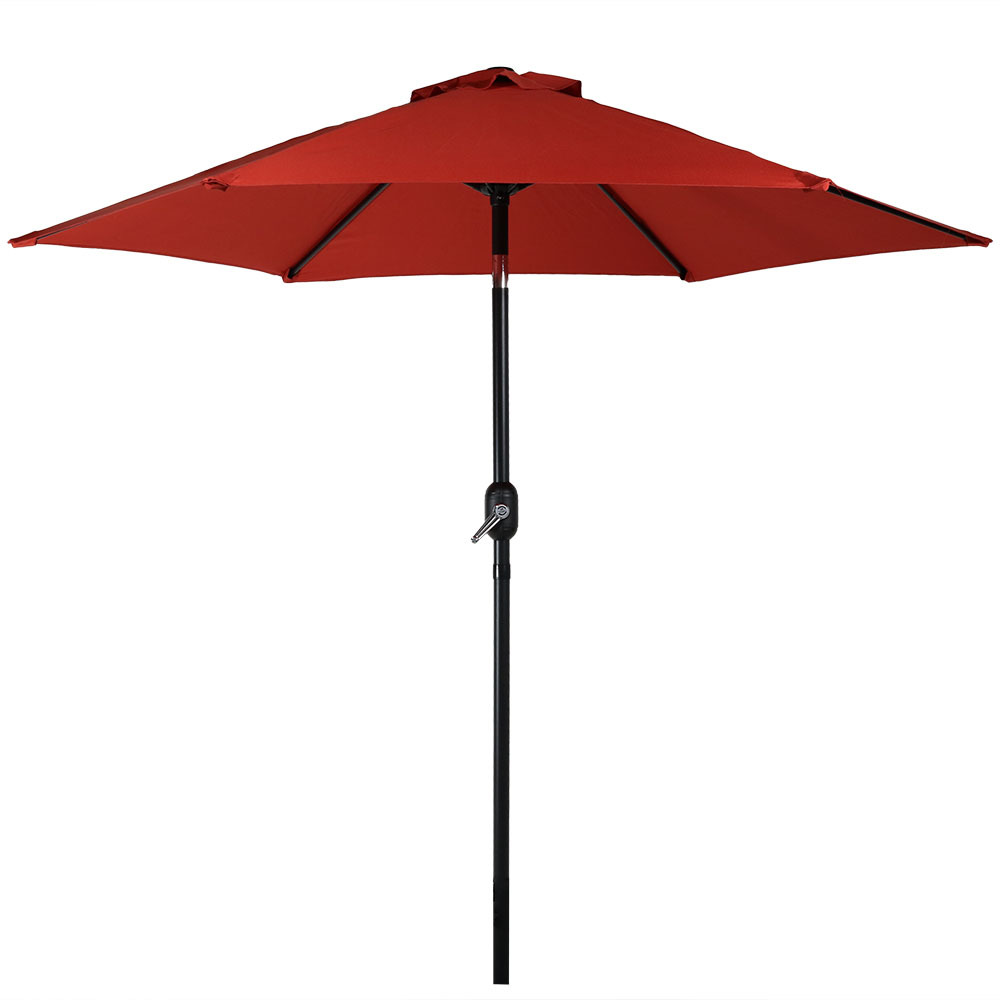 Sunnydaze Aluminum 7.5 Foot Patio Umbrella with Tilt &amp; Crank, Burnt Orange