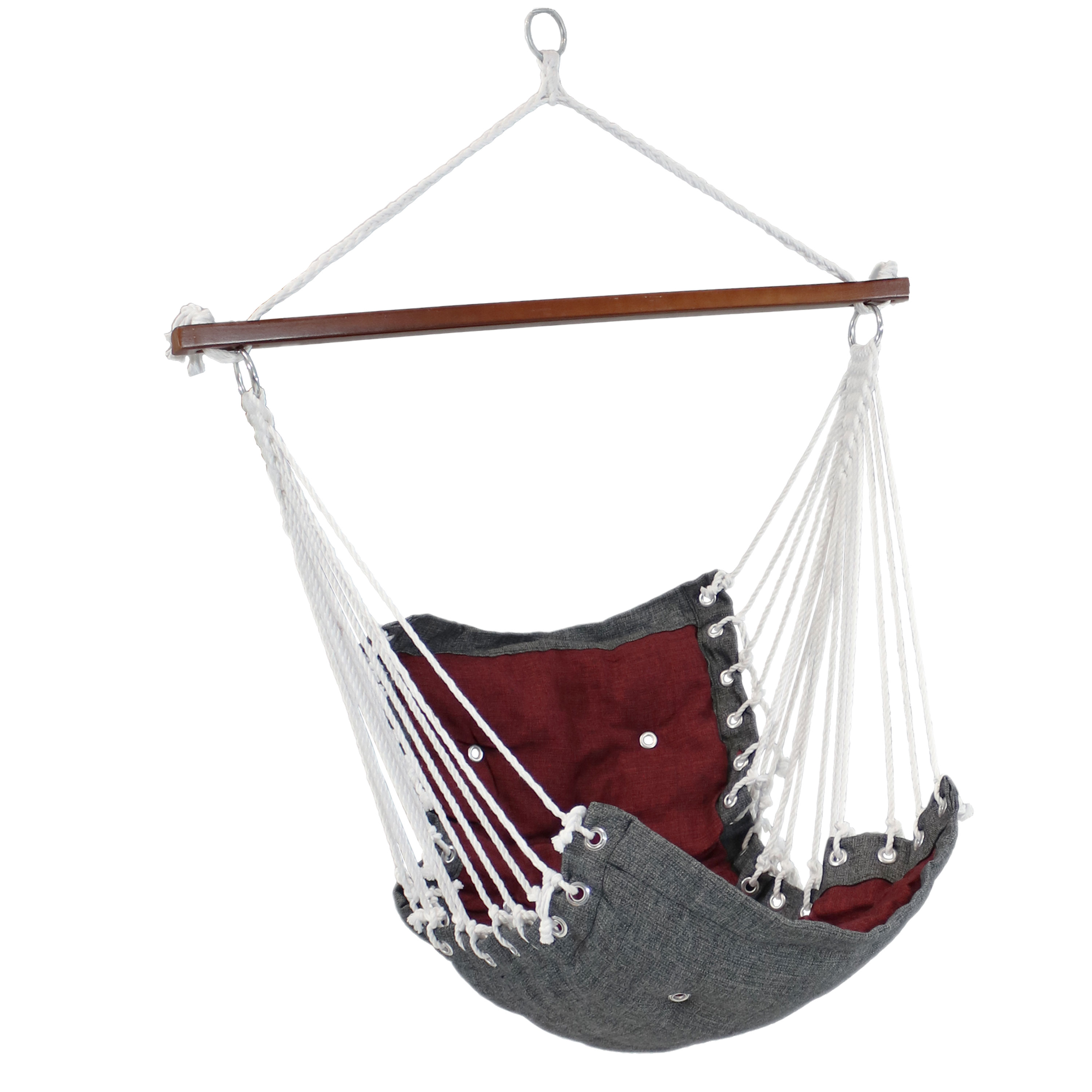 Sunnydaze Tufted Victorian Hammock Swing for Outdoor Use, 300-Pound Weight Capacity, Red