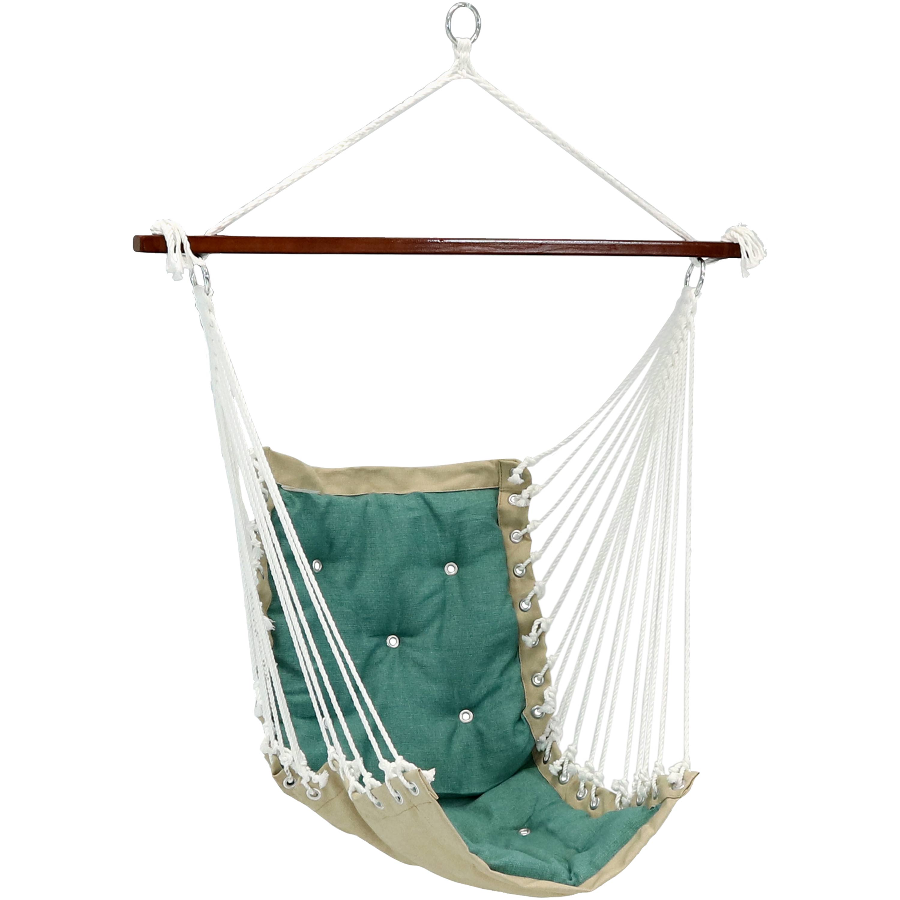 Sunnydaze Tufted Victorian Hammock Swing for Outdoor Use, 300-Pound Weight Capacity, Sea Grass