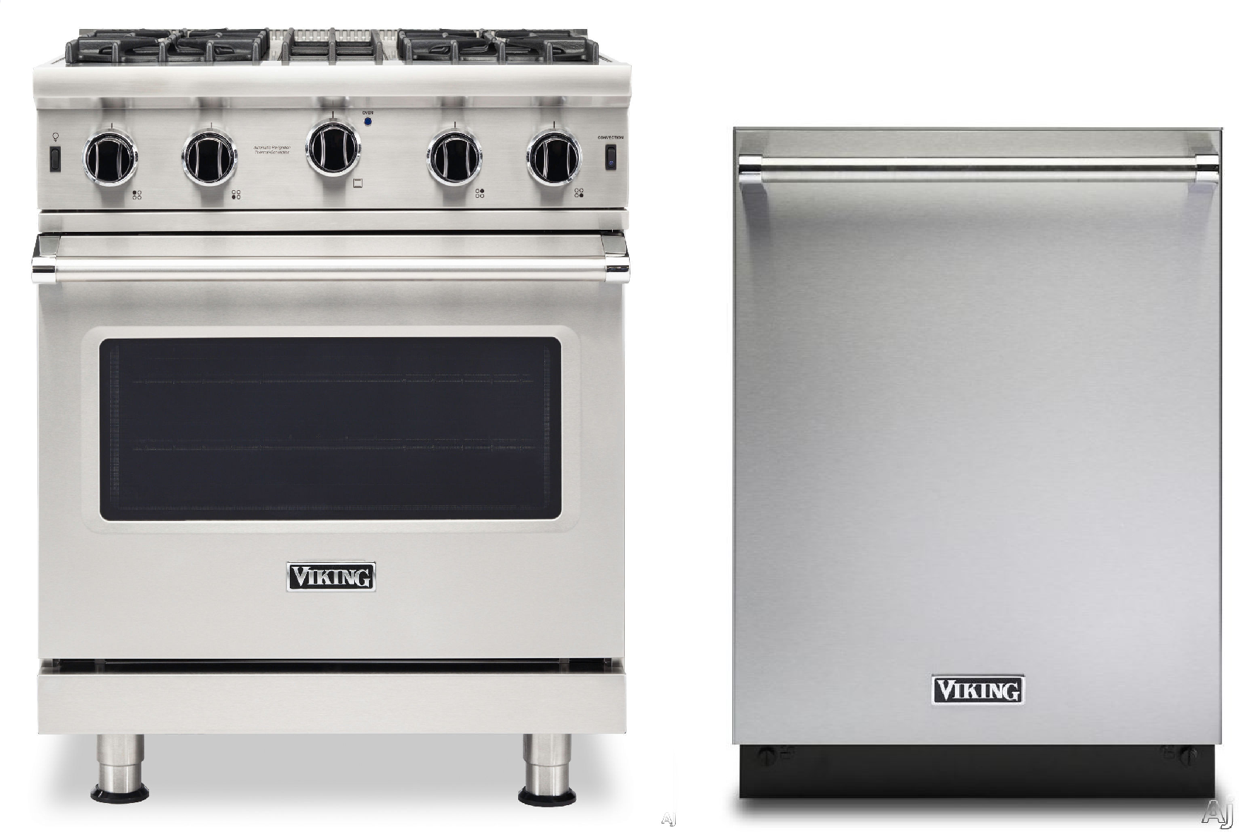 Viking 5 2 Piece Kitchen Appliances Package with Gas Range and Dishwasher in Stainless Steel VIRADW205