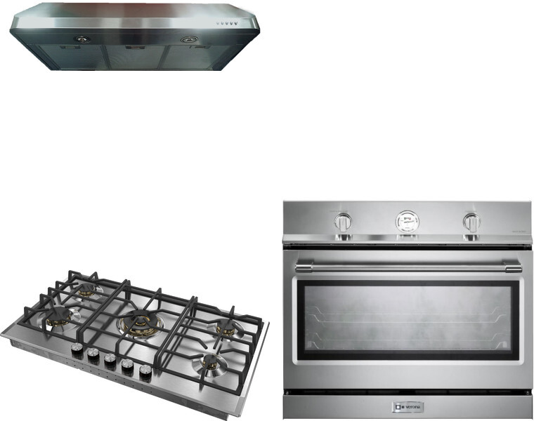 Verona 3 Piece Kitchen Appliances Package in Stainless Steel VECTWO201