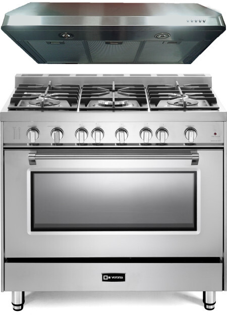 Verona 2 Piece Kitchen Appliances Package with Gas Range in Stainless Steel VERAHO203