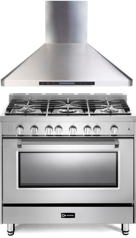 Verona 2 Piece Kitchen Appliances Package with Gas Range in Stainless Steel VERAHO213