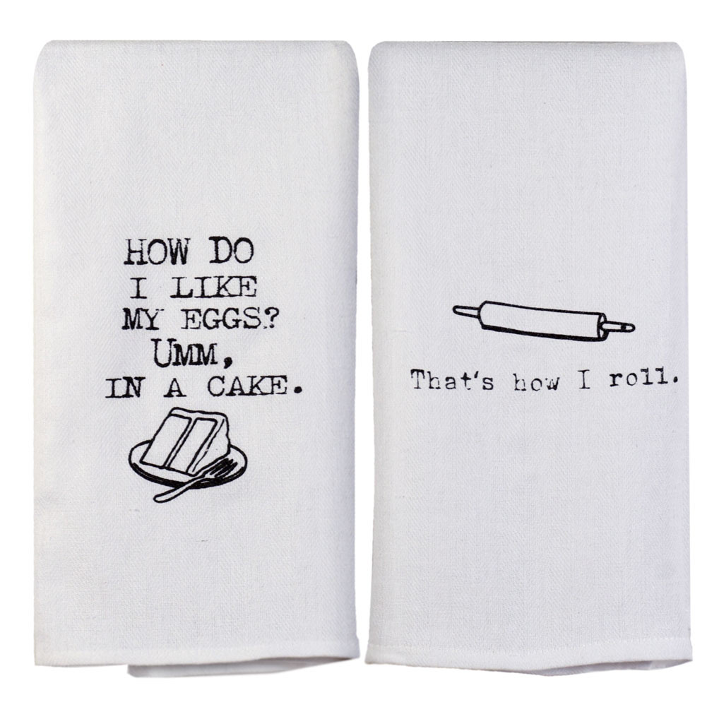 Perfect Pairings Kitchen Towel Set: Whimsical Baker&#39;s Quotes