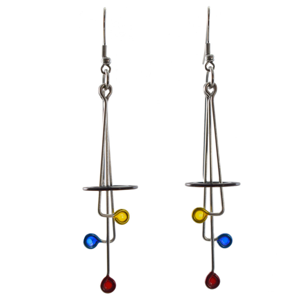 Kinetic Sculpture Inspired Earrings: Abstract Homage