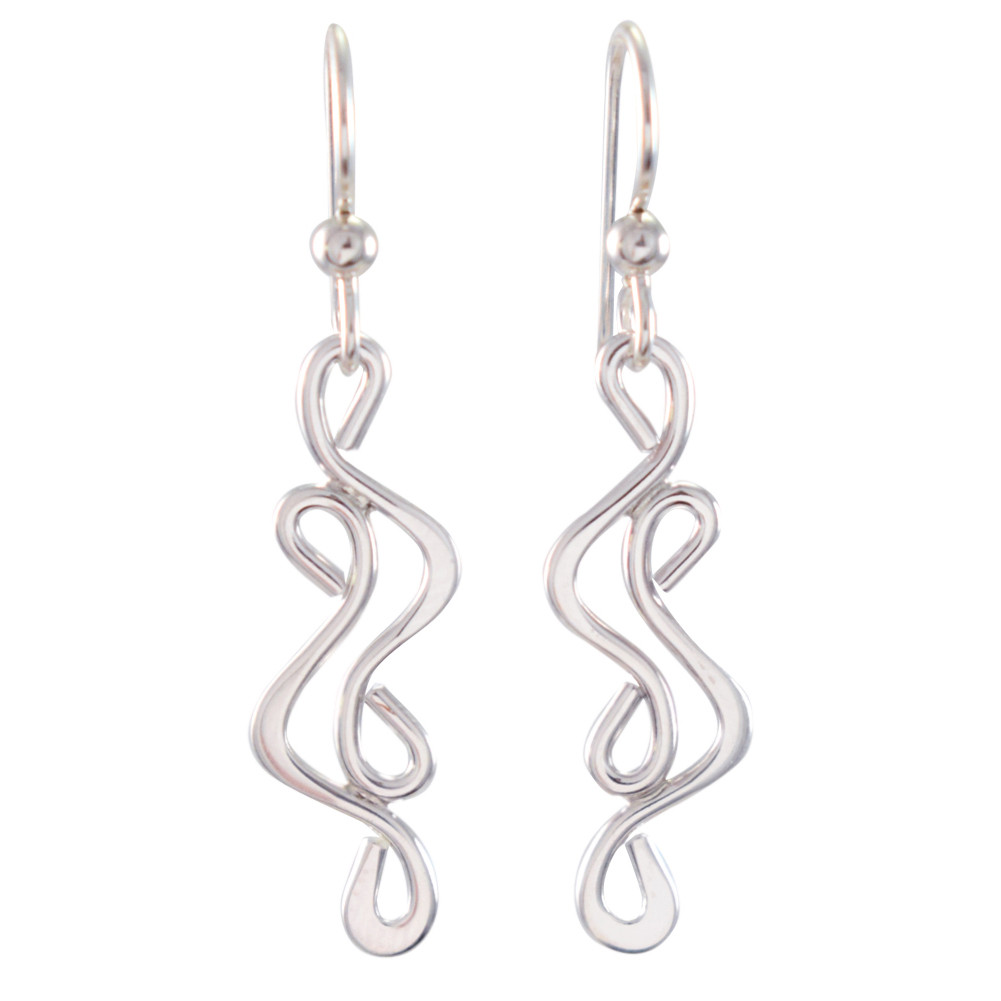 Aria Wave Hand-Forged Sterling Silver Earrings