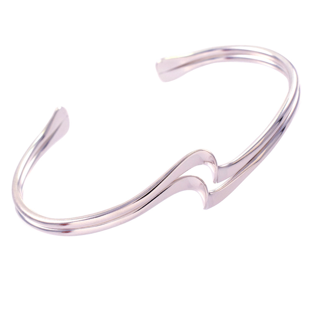 Aria Wave Hand-Forged Sterling Silver Cuff Bracelet
