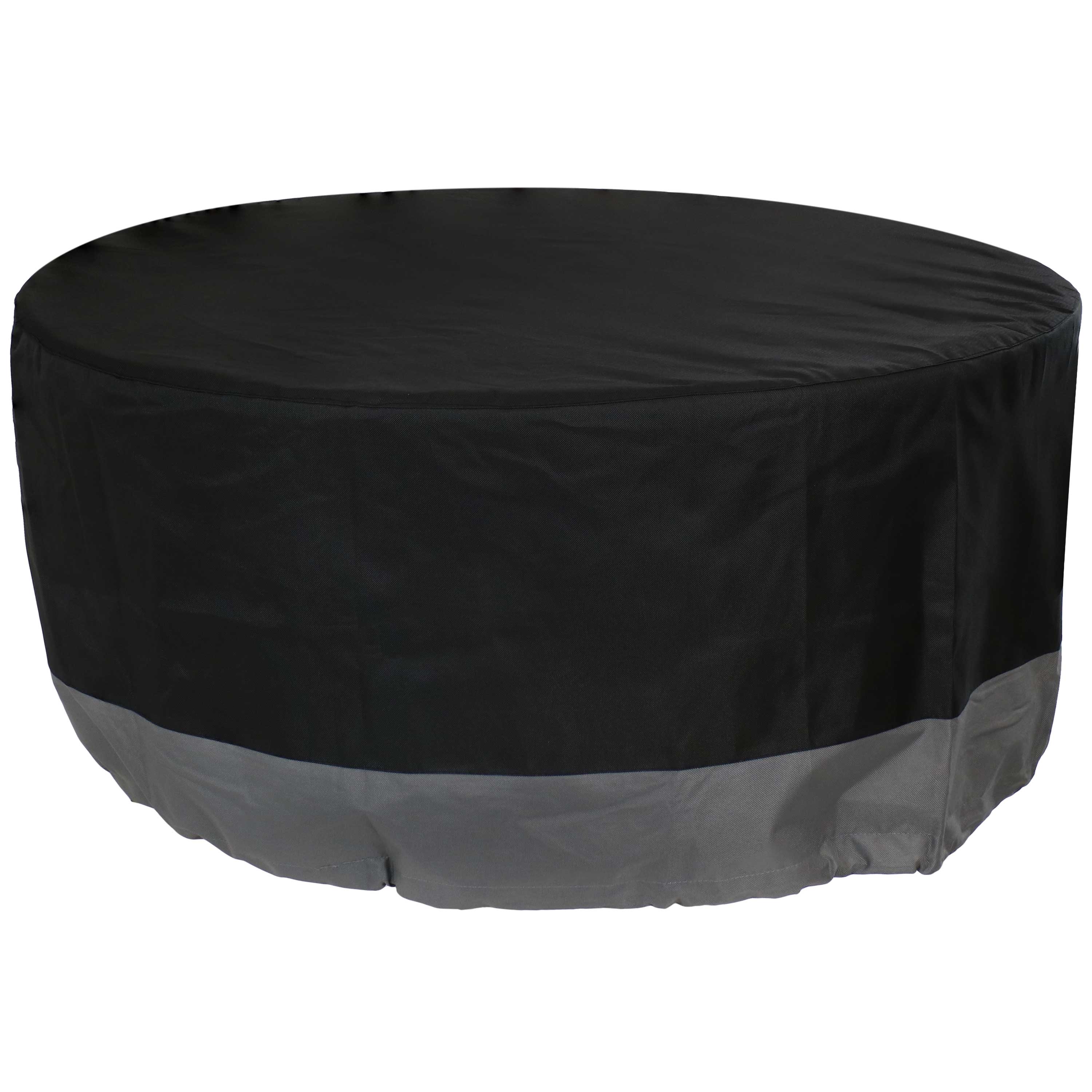 Sunnydaze Round 2-Tone Outdoor Fire Pit Cover - Gray/Black - 40-Inch