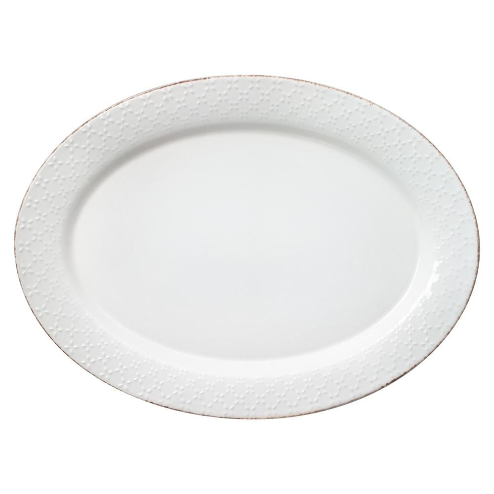 French Lace White Oval Platter