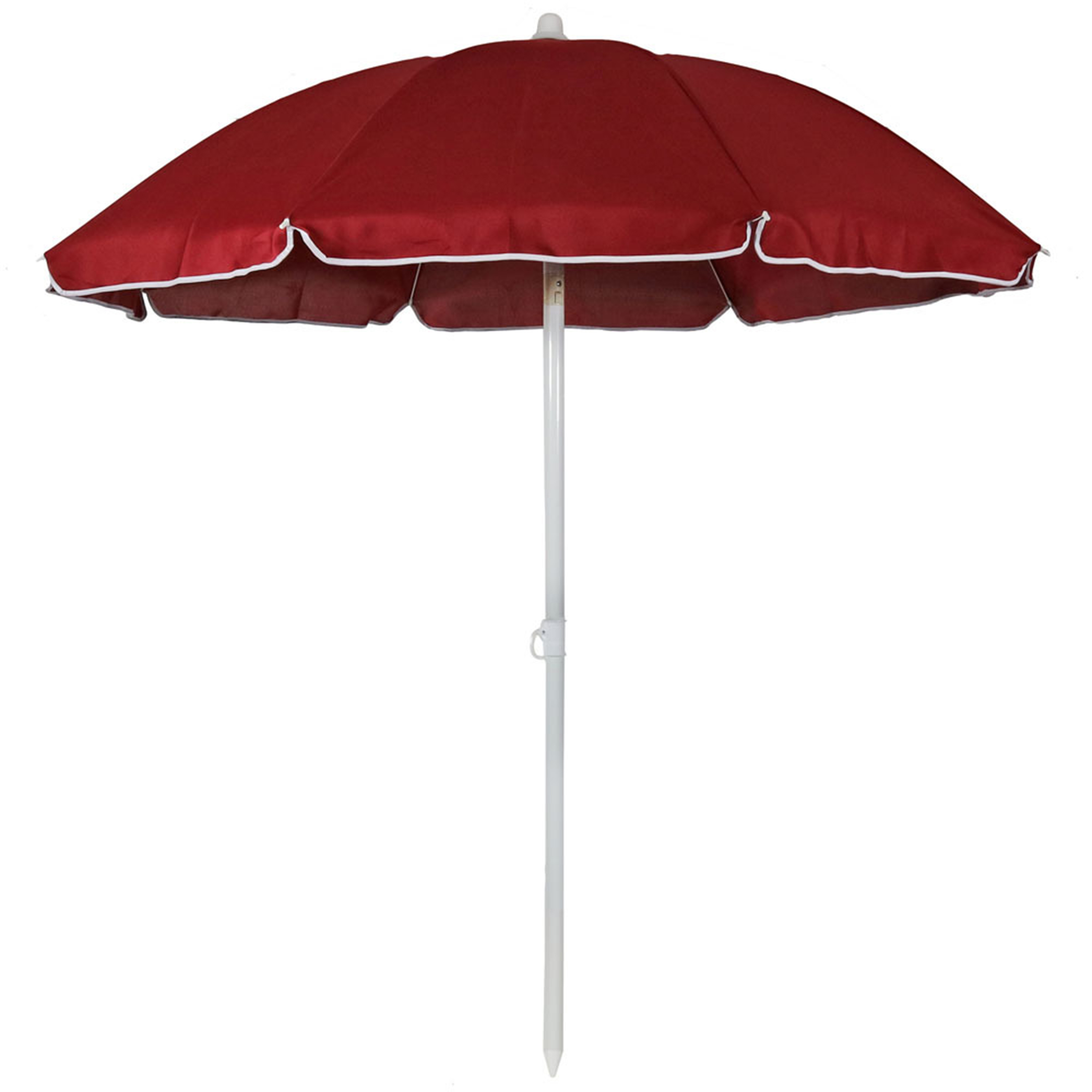 Sunnydaze Steel 5 Foot Beach Umbrella with Tilt Function, Red