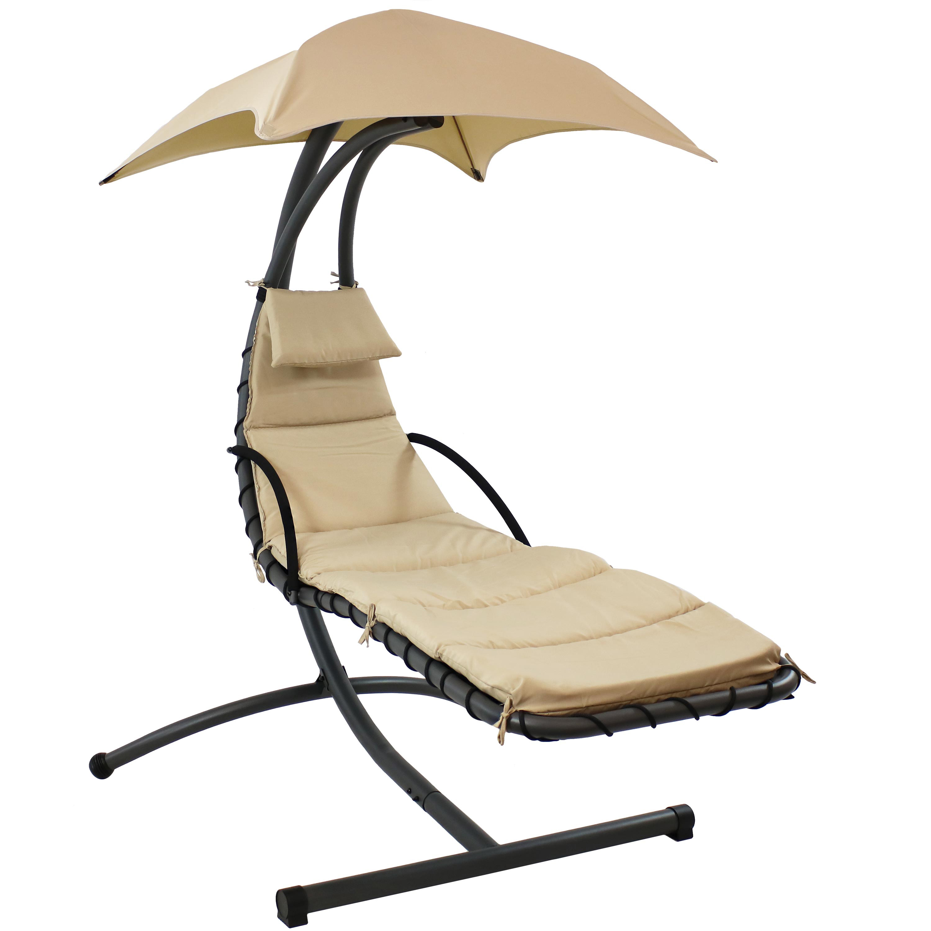 Sunnydaze Floating Chaise Lounge Chair, 260 Pound Capacity, Beige