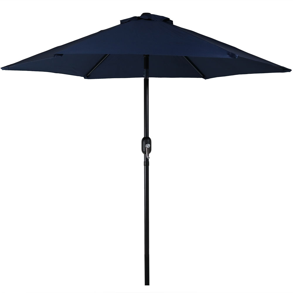 Sunnydaze Aluminum 7.5 Foot Patio Umbrella with Tilt &amp; Crank, Blue