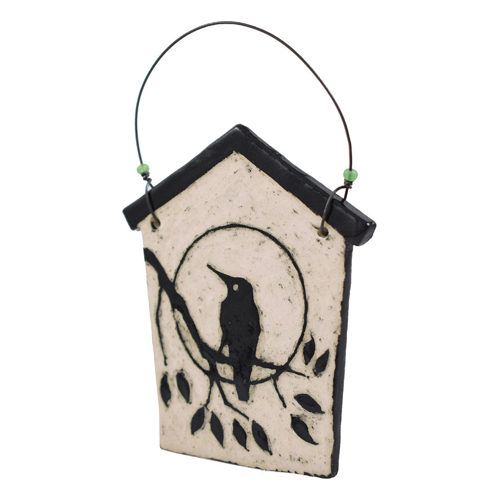 Sgraffito Pottery Hummingbird Ornament