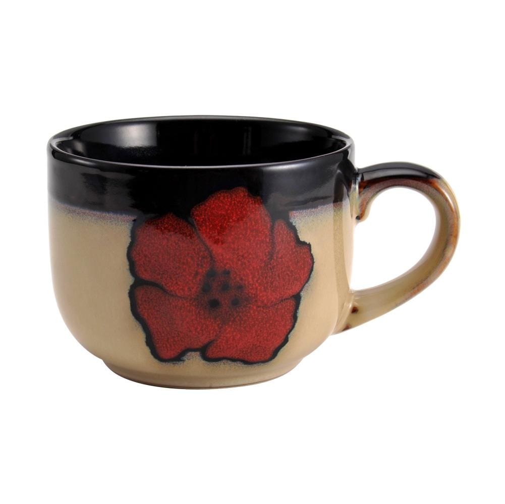Painted Poppies Jumbo Soup Mug