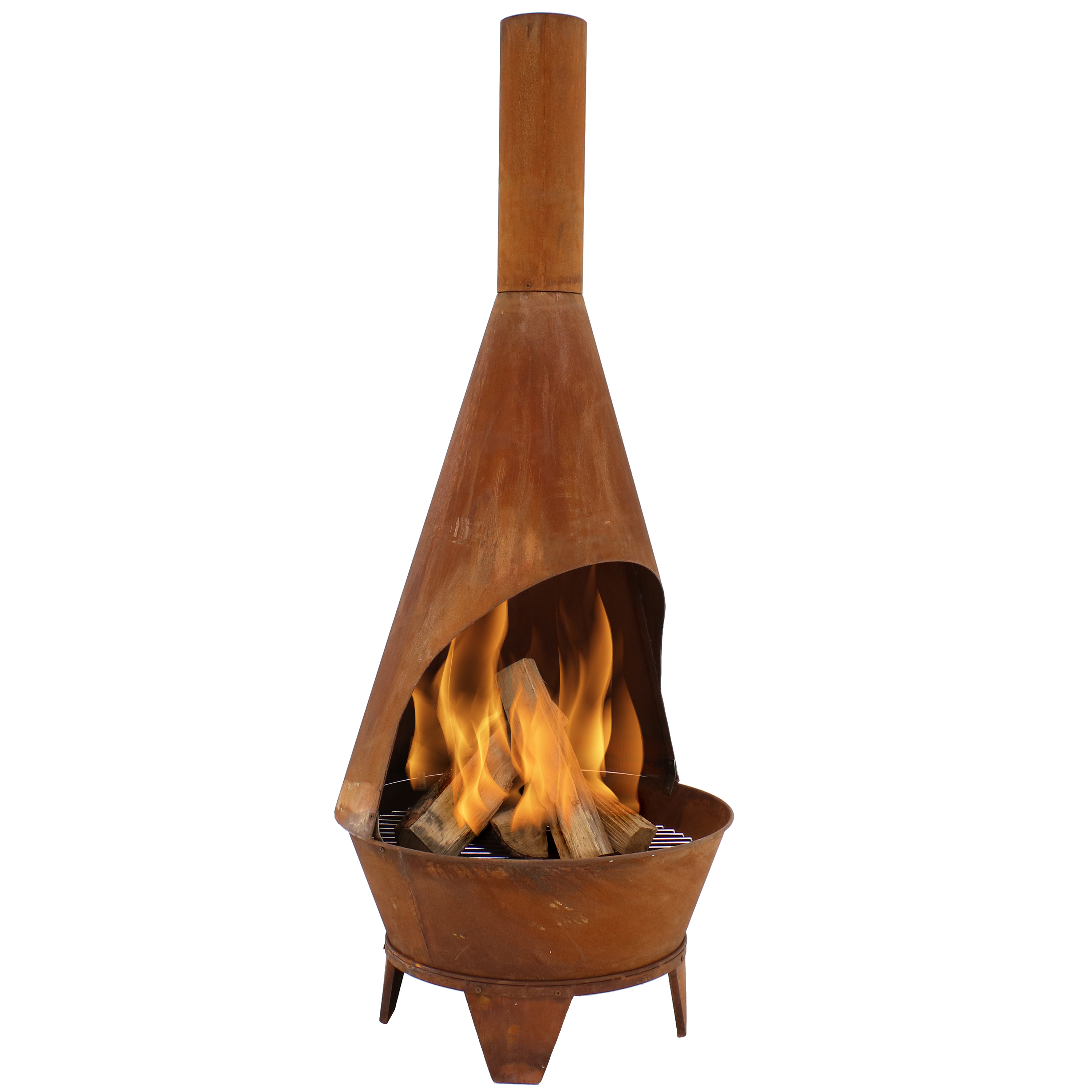 Sunnydaze Rustic Chiminea Wood-Burning Fire Pit - 6-Foot