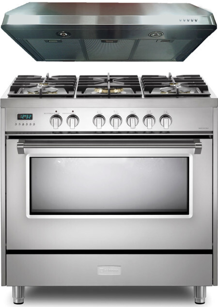 Verona 2 Piece Kitchen Appliances Package with Dual Fuel Range in Stainless Steel VERAHO208