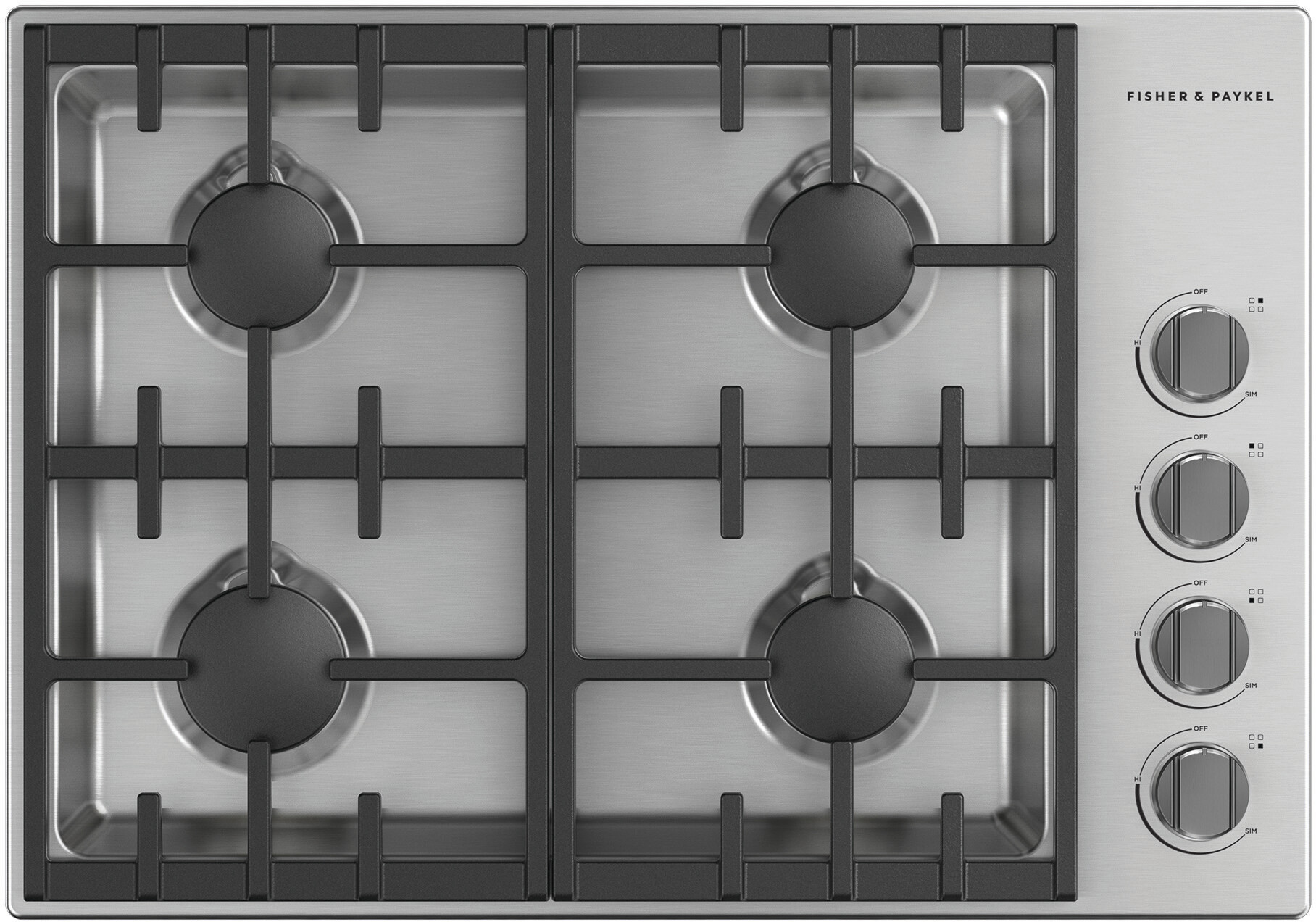 Fisher & Paykel Series 9 Professional 30 Natural Gas Drop-In Cooktop CDV3304HN