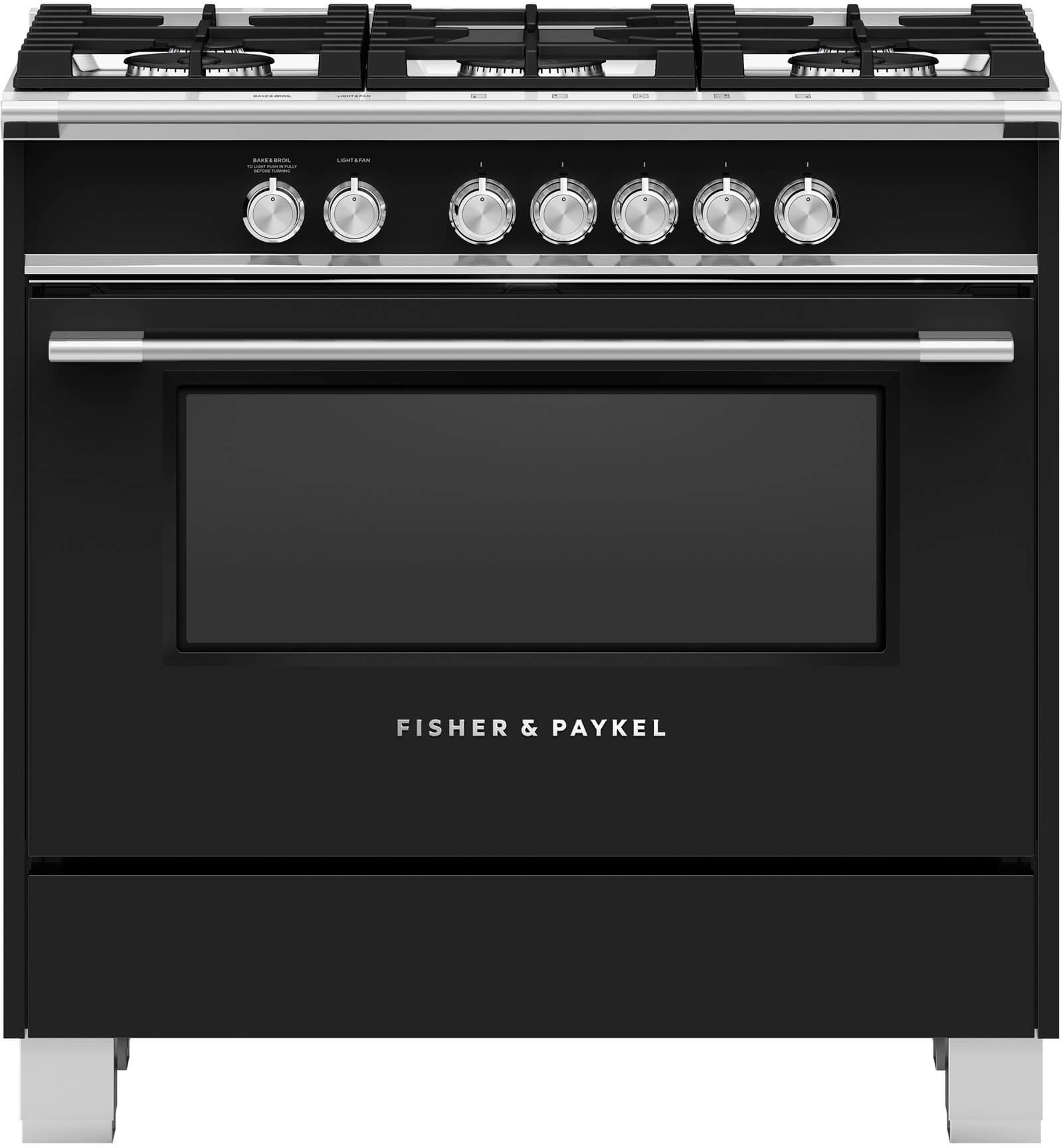 Fisher & Paykel Series 7 classic 36 Freestanding Natural Gas Range OR36SCG4B1