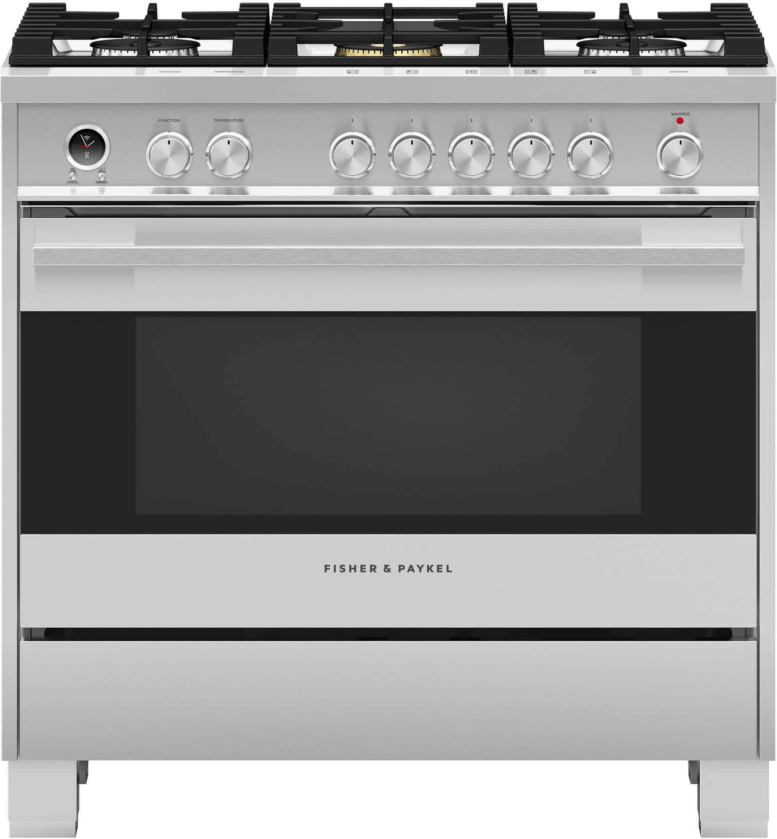 Fisher & Paykel Series 9 Contemporary 36 Freestanding Dual Fuel Natural Gas Range OR36SDG6X1