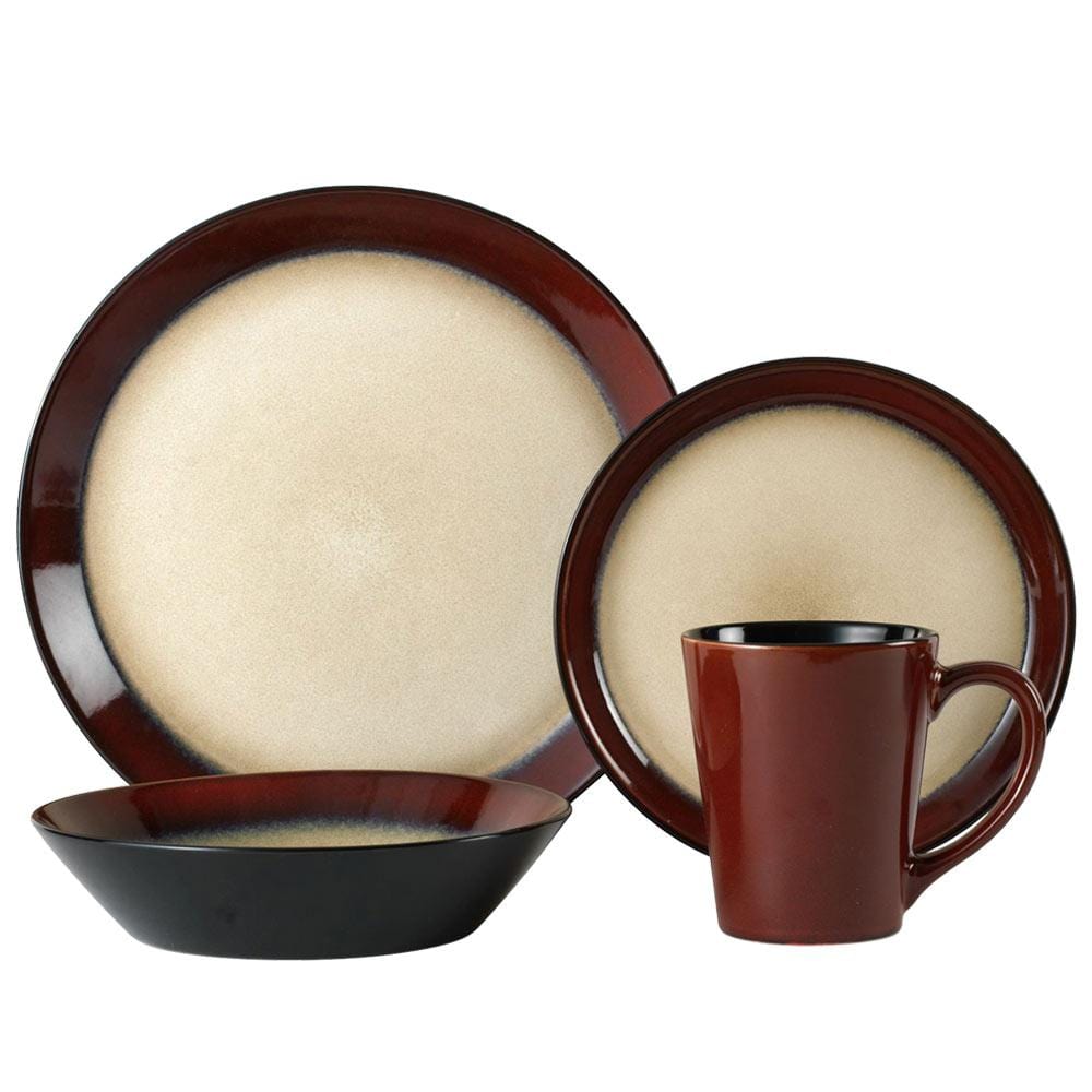 Aria Red 16 Piece Dinnerware Set, Service for 4
