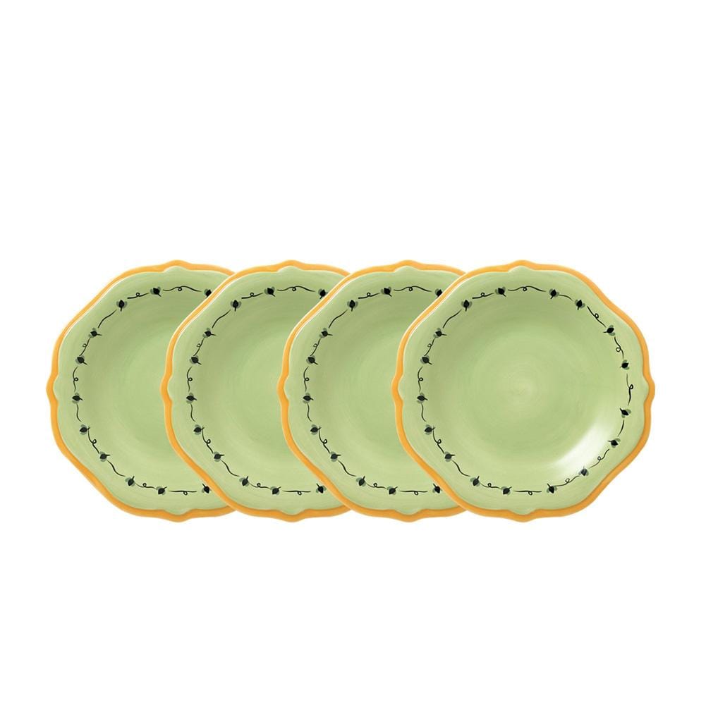 Pistoulet® Set of 4 Salad Plates with Yellow Band