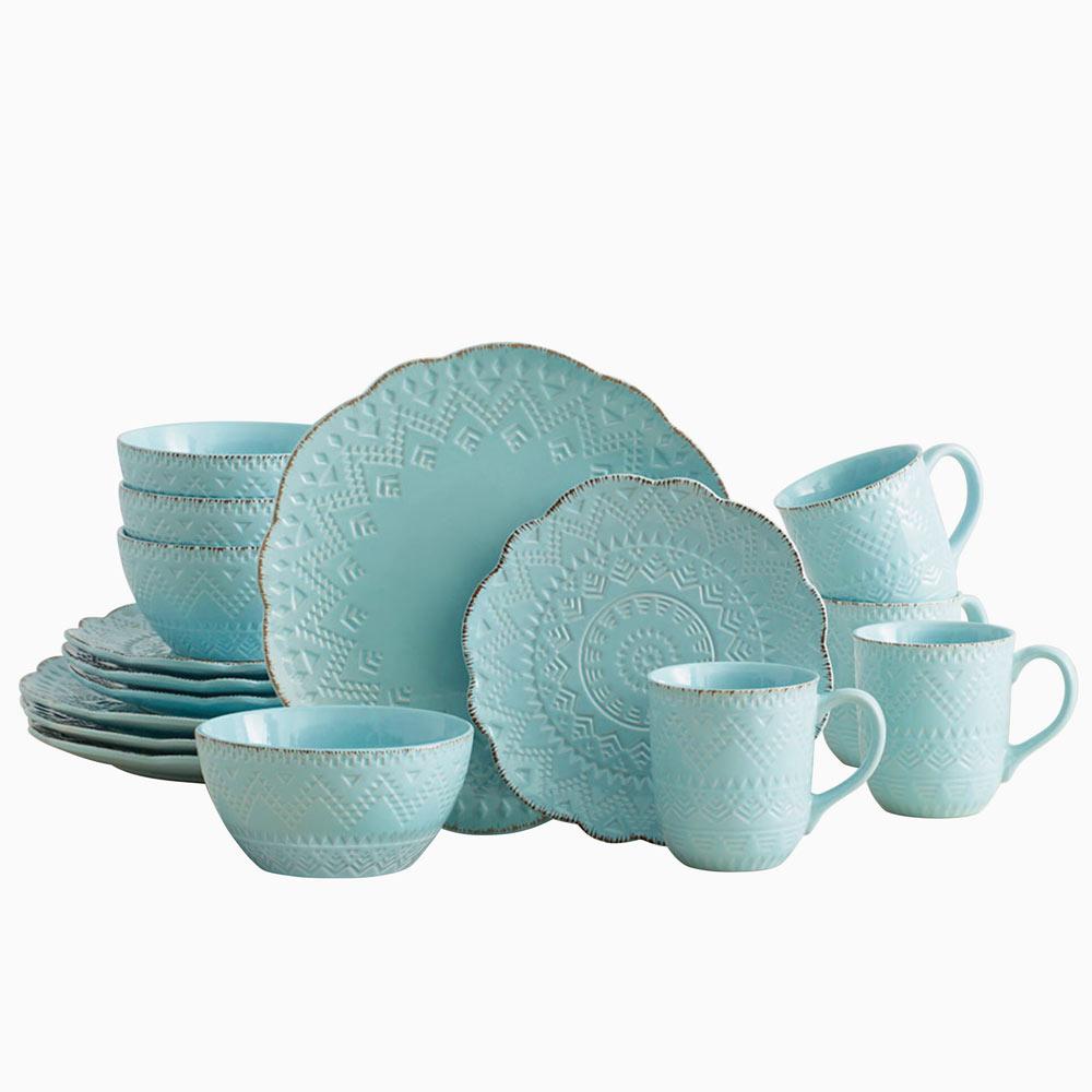 Remembrance Teal Dinnerware Set - 16 Piece