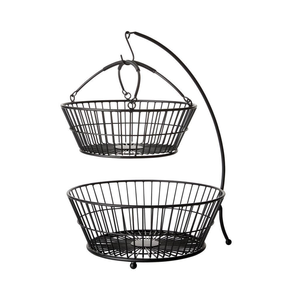 Tully 2 Tier Fruit Storage Basket with Banana Hook