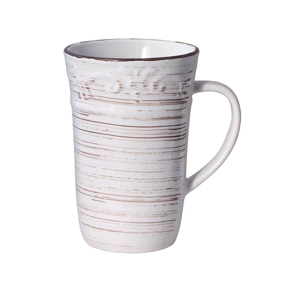 Trellis White Latte Mug