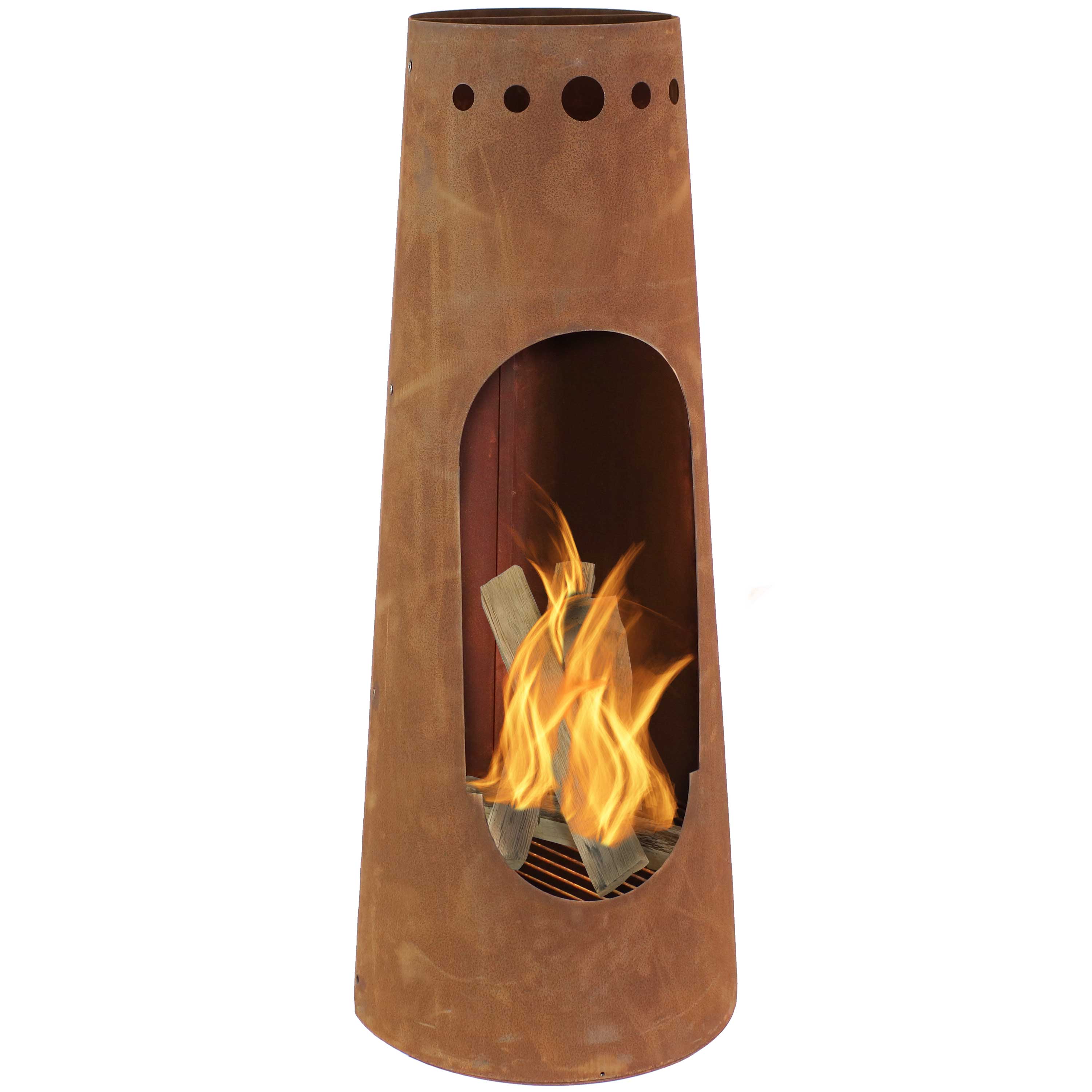 Sunnydaze Santa Fe Steel Wood-Burning Chiminea with Rustic Finish - 50-Inch