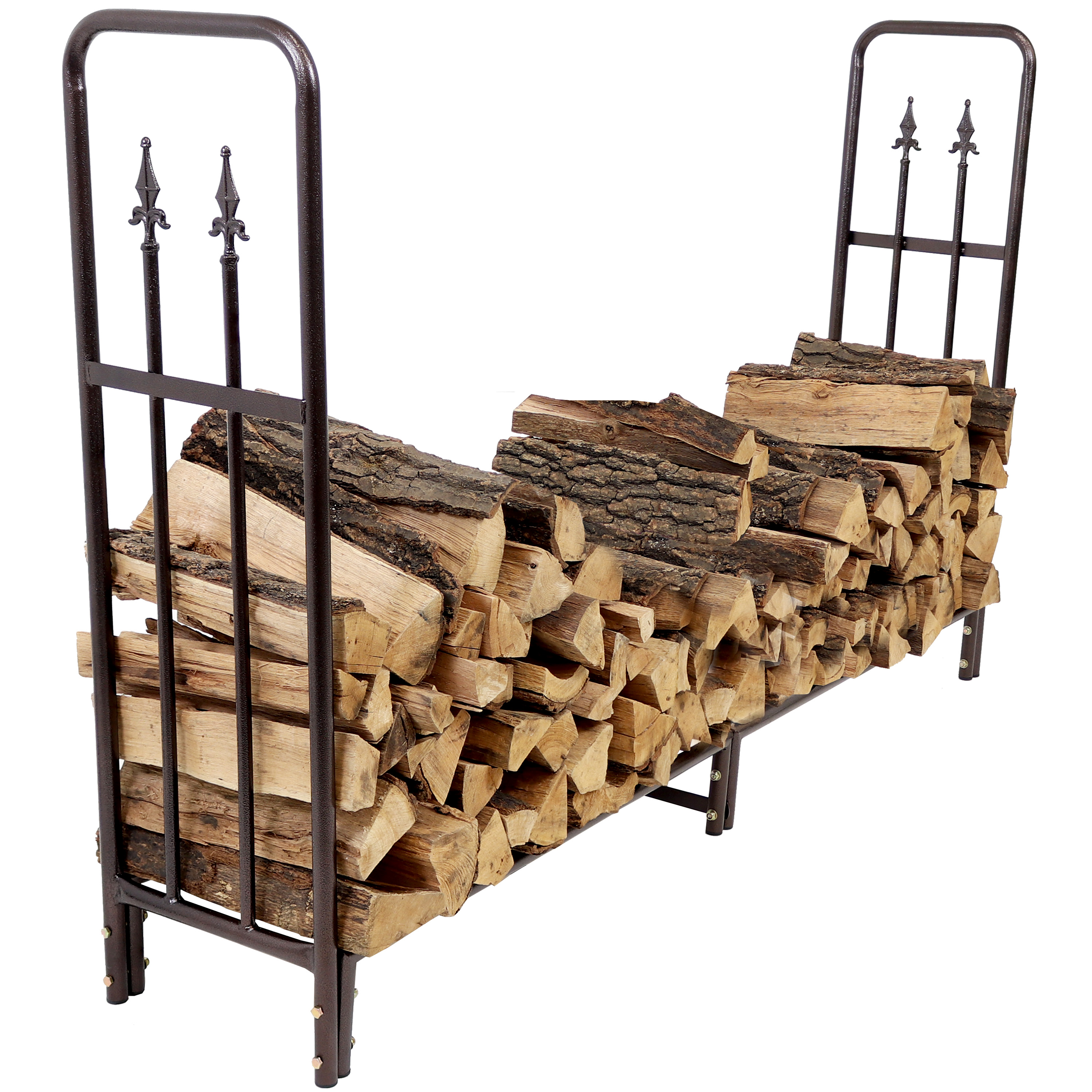 Sunnydaze Bronze Decorative Firewood Log Rack, 6-Foot