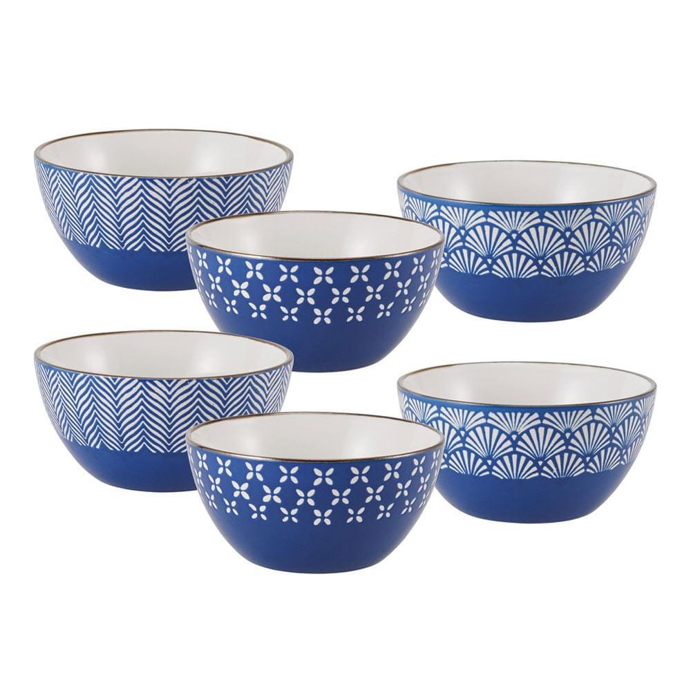 Navy Set of 6 Soup Cereal Bowls, Assorted