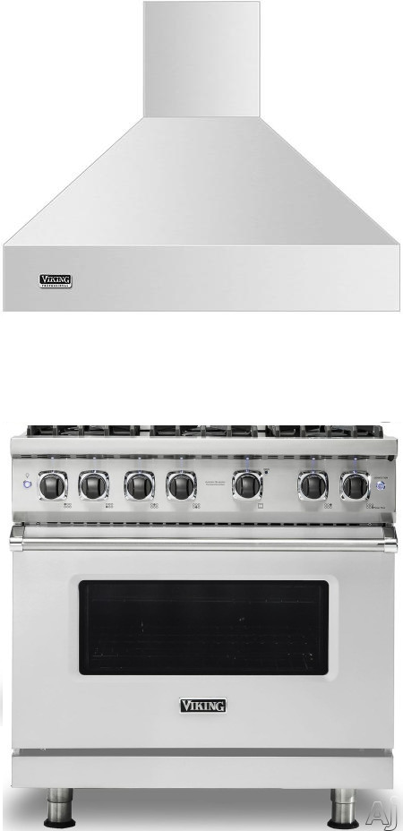 Viking 5 2 Piece Kitchen Appliances Package with Gas Range in Stainless Steel VIRARH109