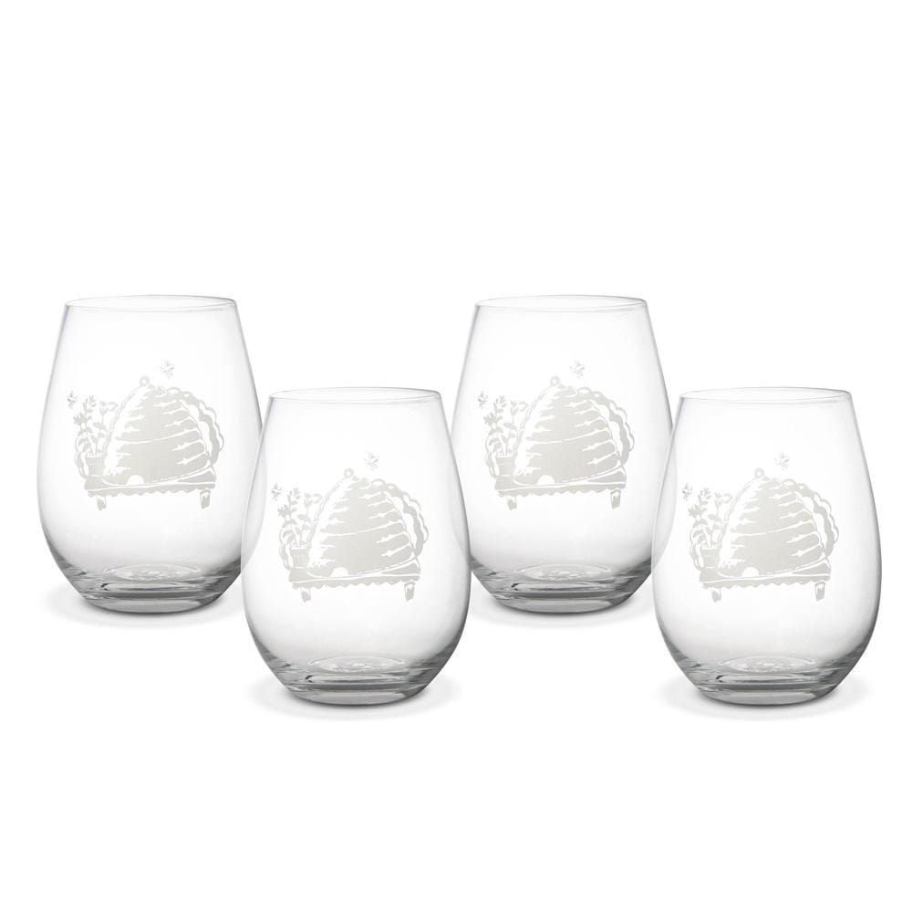 Naturewood® Set of 4 All Purpose Stemless Wine Glasses