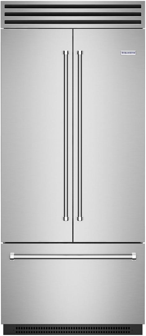 BlueStar 36 Inch 36 Built In Counter Depth French Door Refrigerator BBBF361