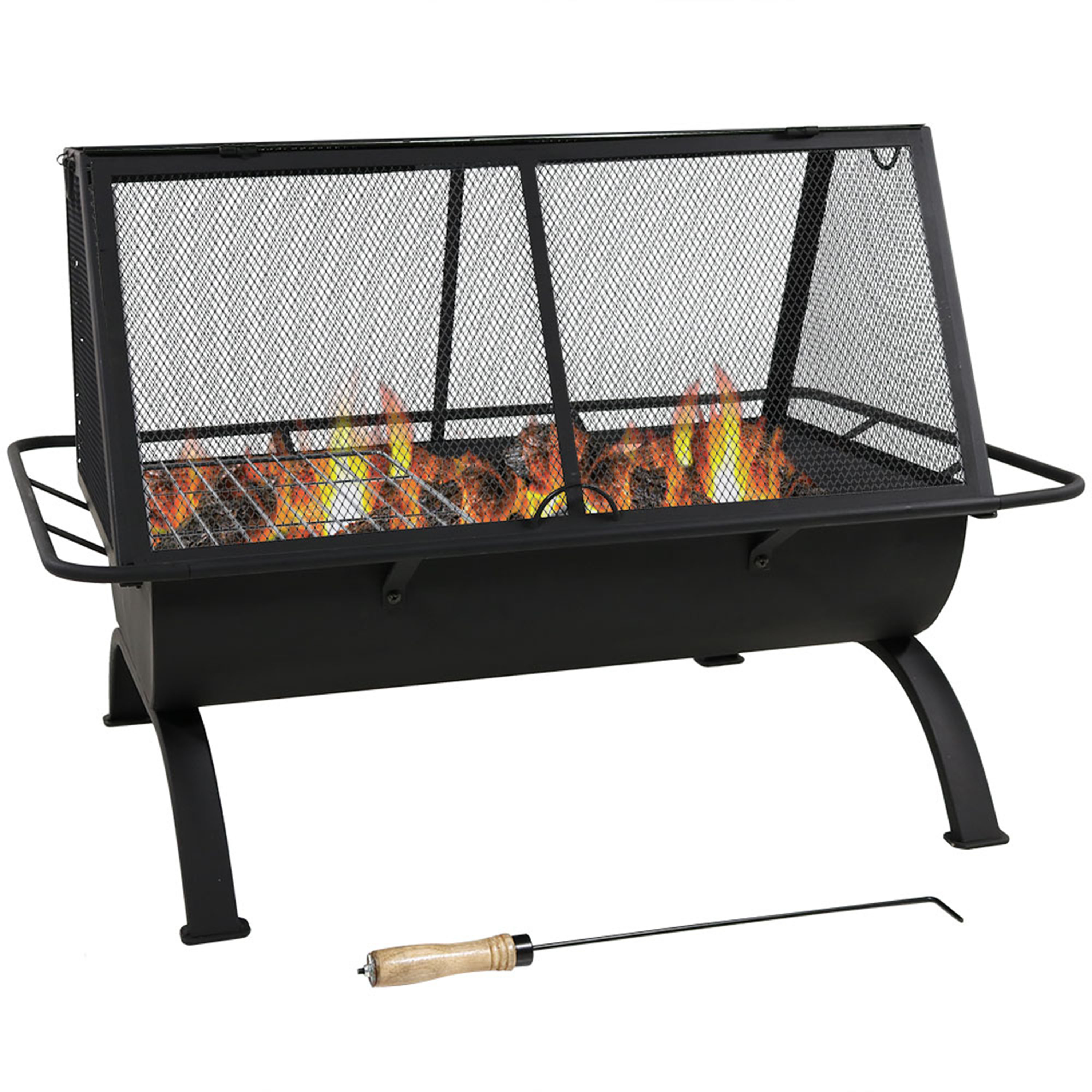 Sunnydaze Northland Grill Fire Pit with Protective Cover - 36-Inch