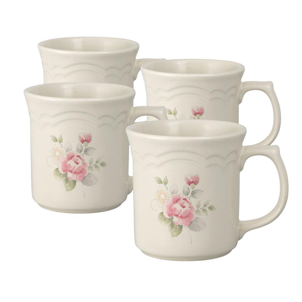 Tea Rose Set of 4 Mugs
