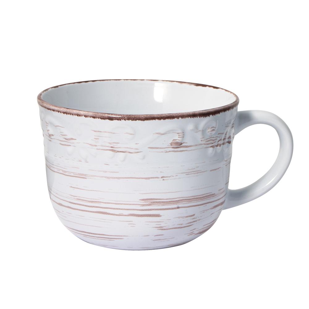 Trellis White Jumbo Soup Mug