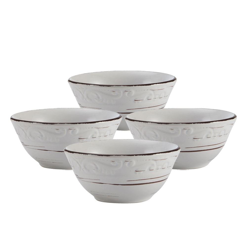 Trellis White Set of 4 Fruit Bowls