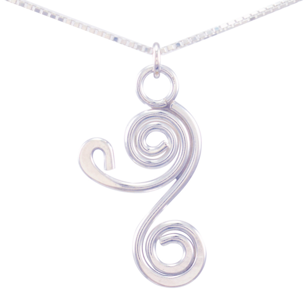 Aria Swirl Hand-Forged Sterling Silver Pendant