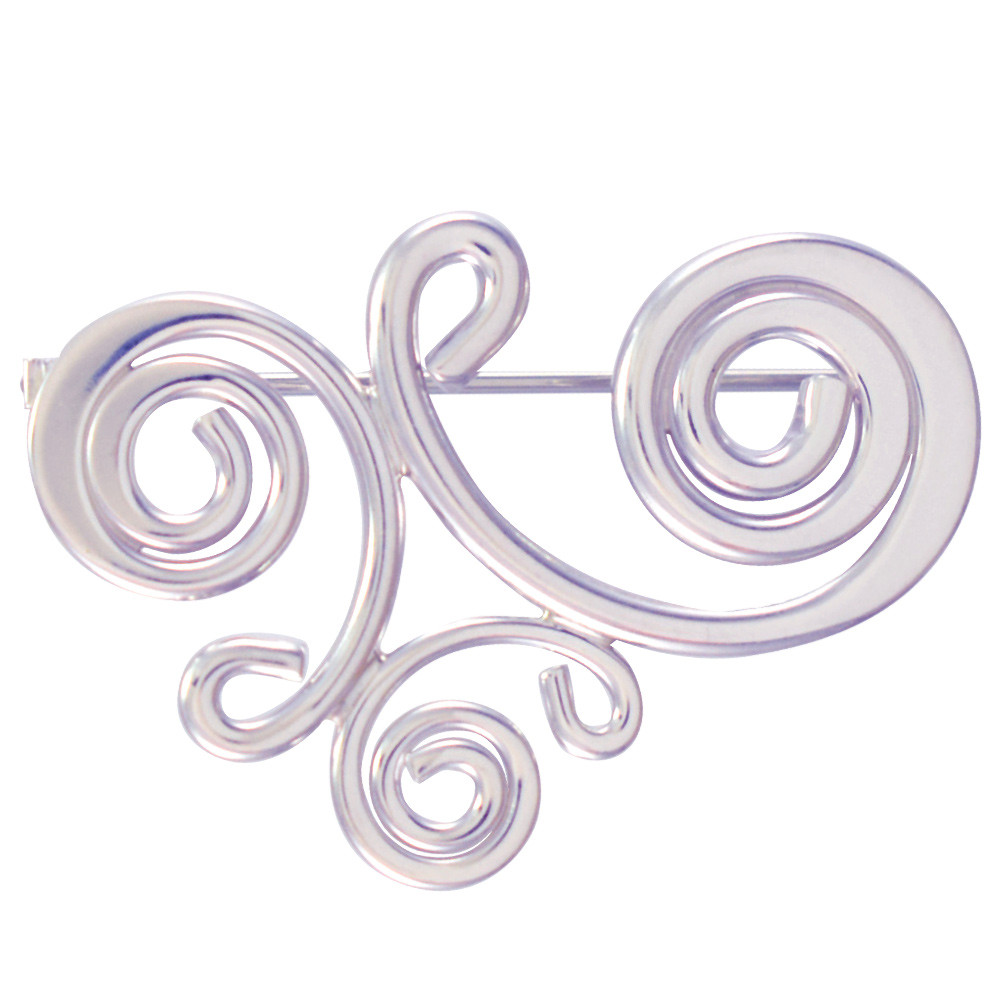 Aria Swirl Hand-Forged Sterling Silver Pin