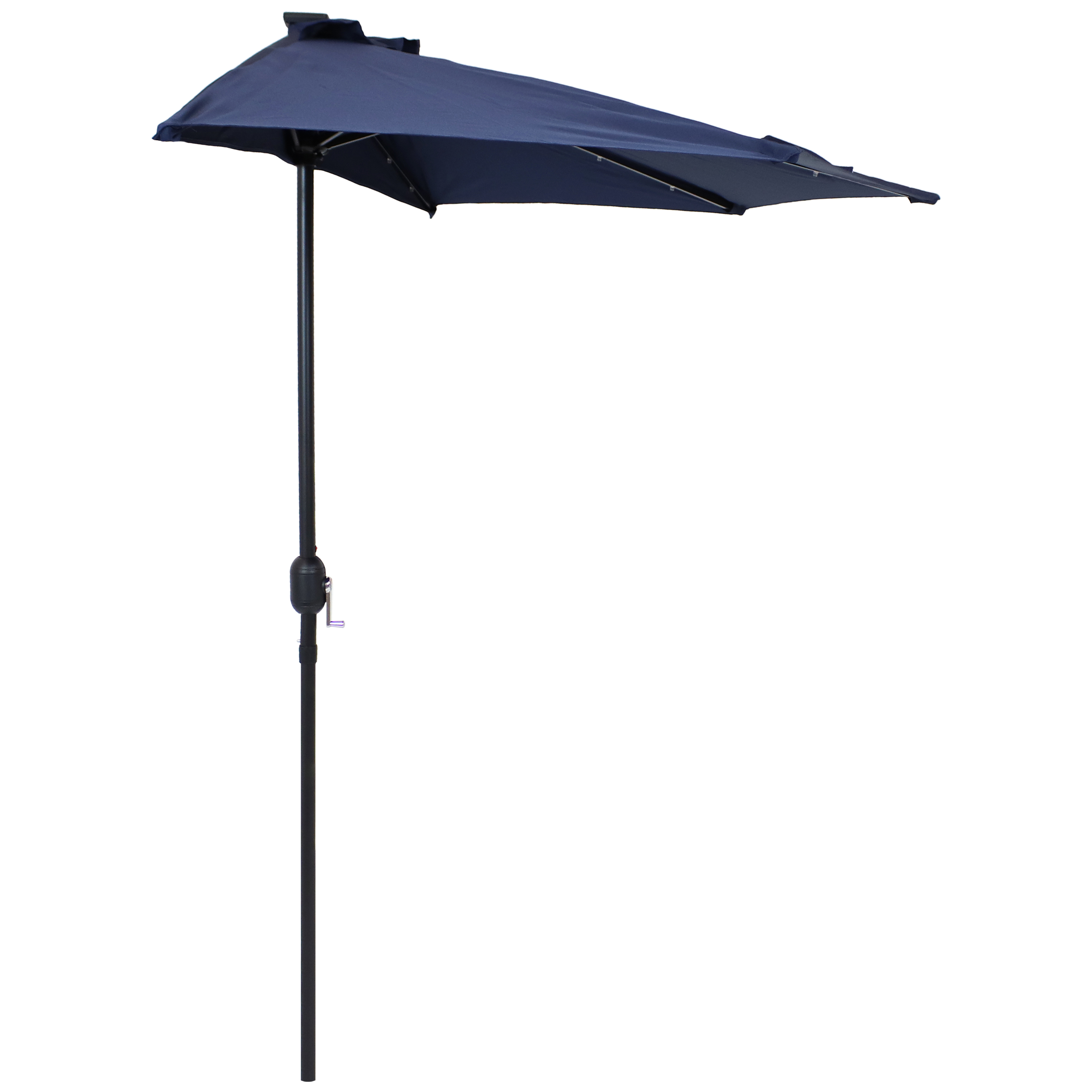 Solar Wall Umbrella with LED Lights - Navy Blue