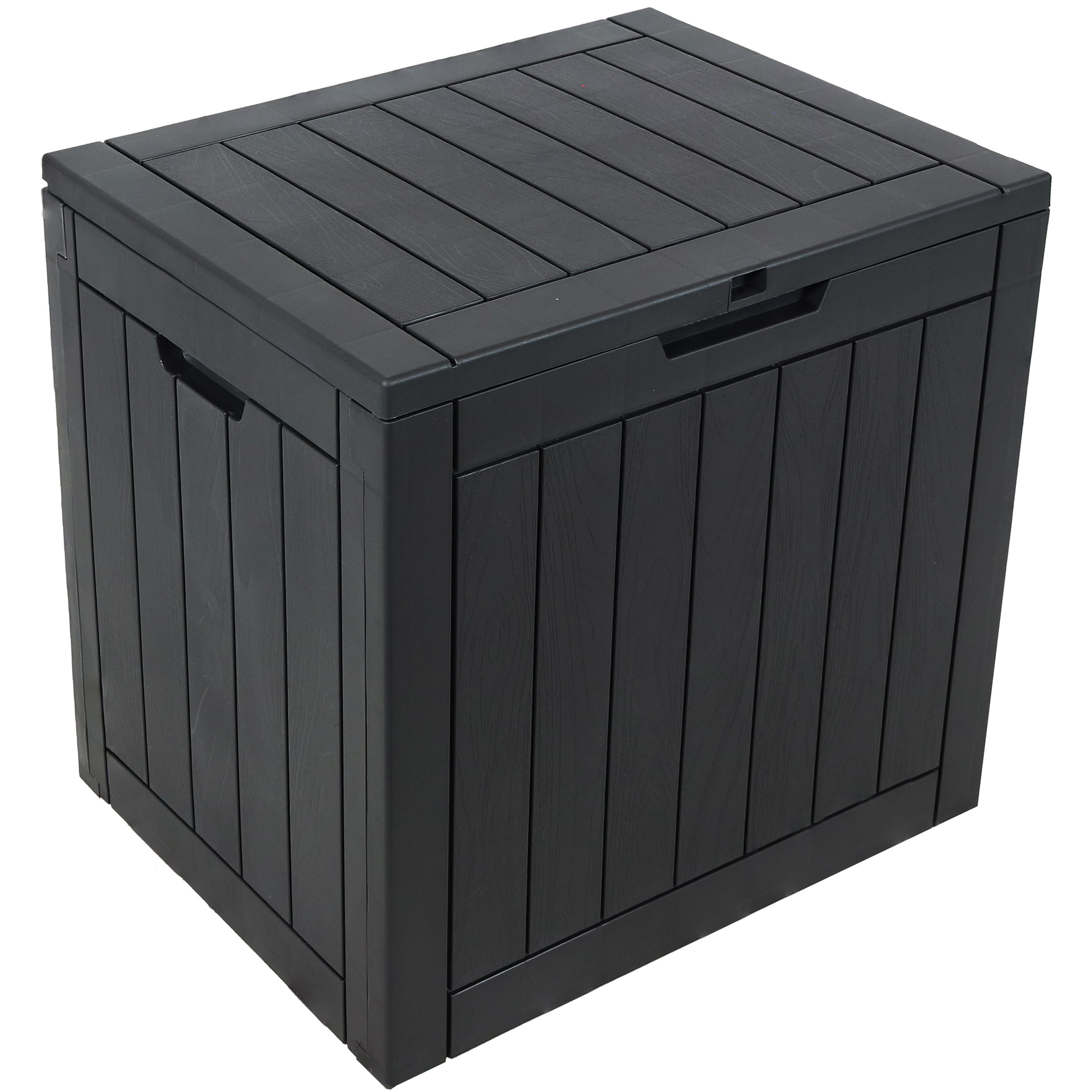 Faux Wood Grain Outdoor Storage Box - Phantom Gray