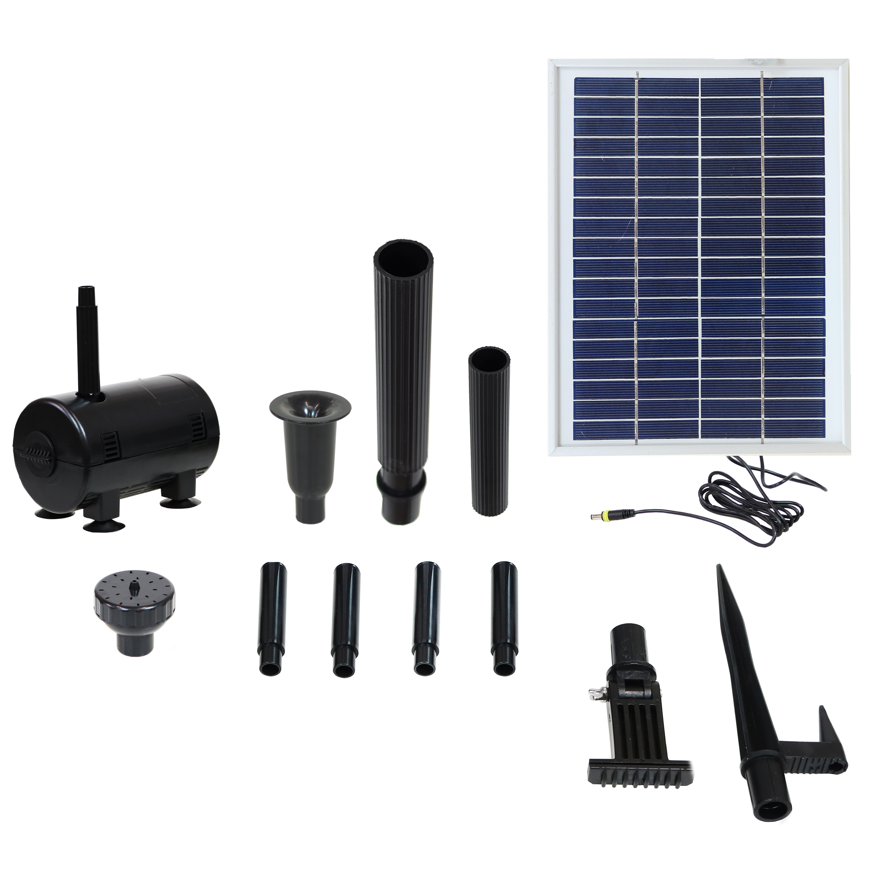 Sunnydaze Solar Pump &amp; Solar Panel Kit With 2 Spray Heads - 132 GPH - 56-Inch Lift