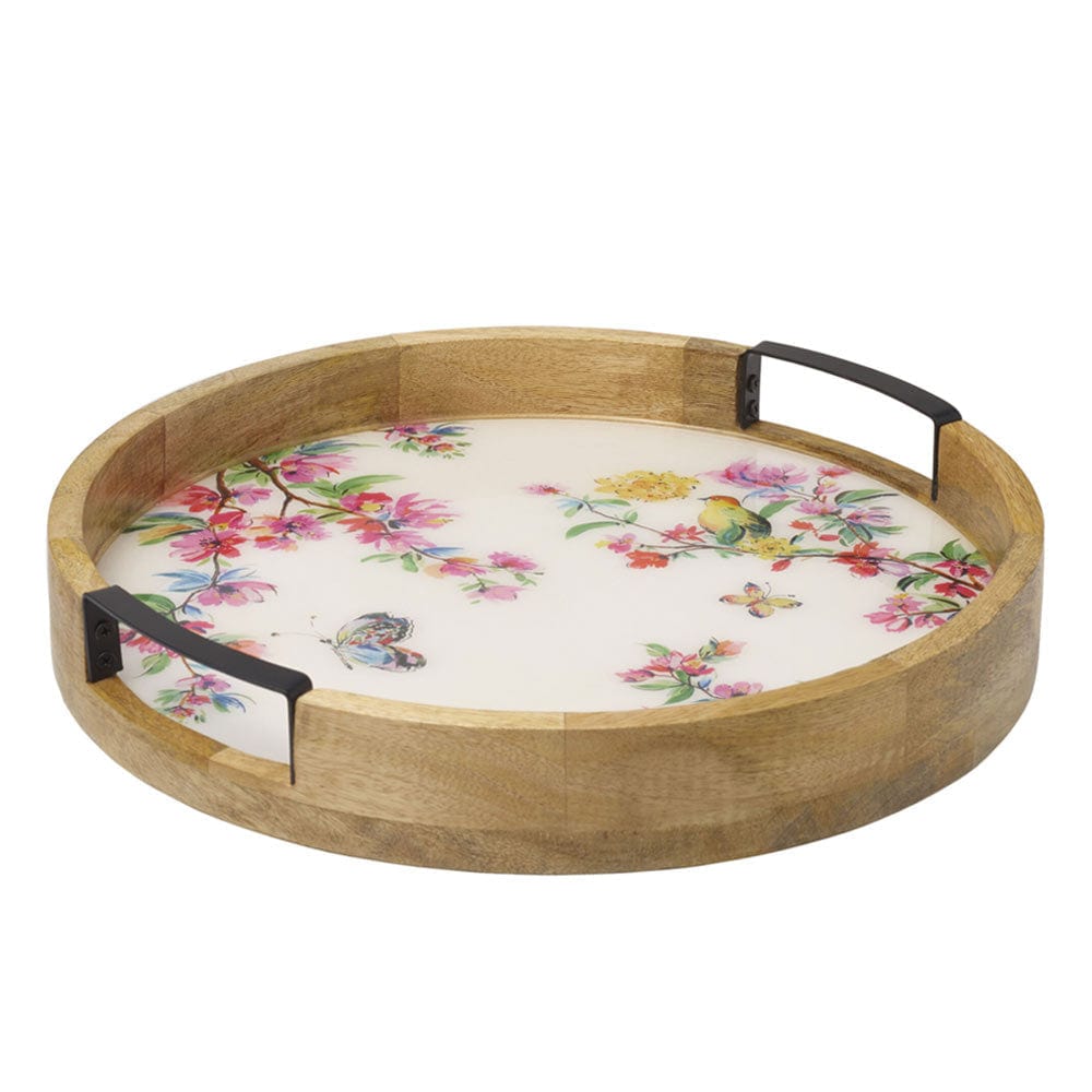 Bird and Butterfly Lazy Susan Serve Tray