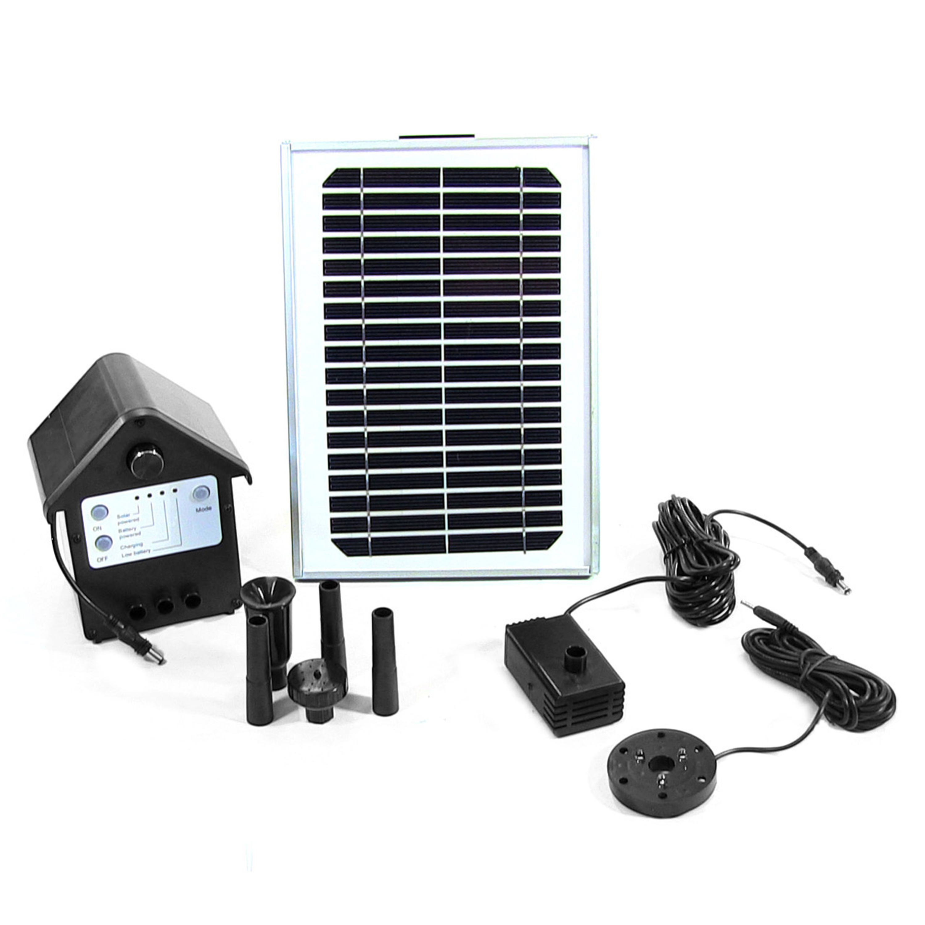 Sunnydaze Solar Pump &amp; Solar Panel Kit With Battery Pack &amp; LED - 56-Inch Lift