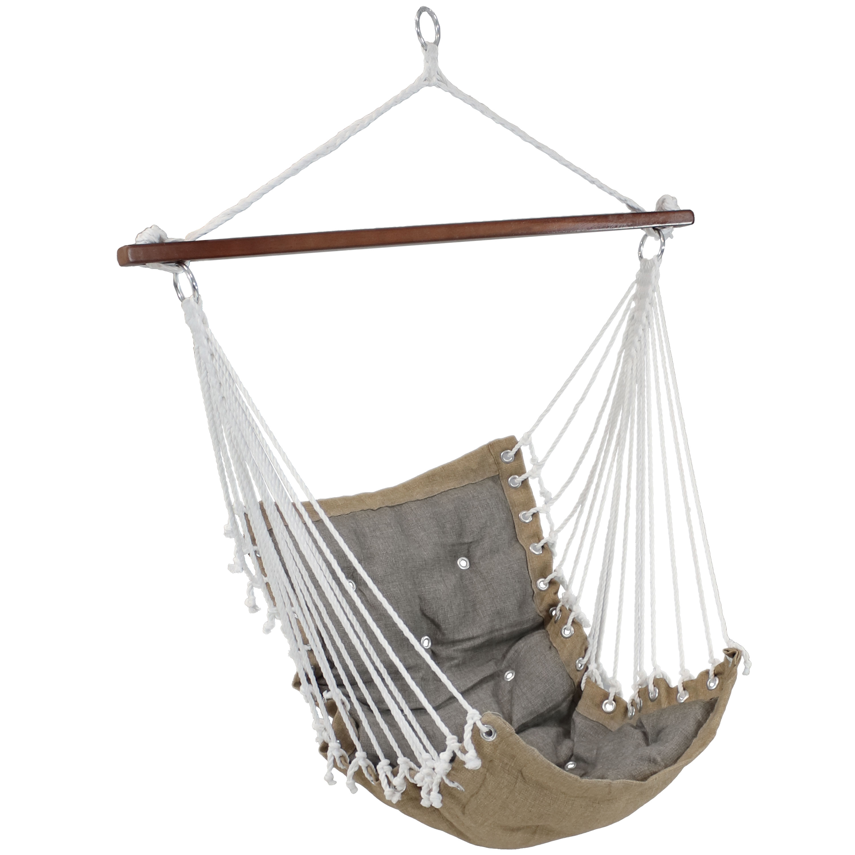 Sunnydaze Tufted Victorian Hammock Swing for Outdoor Use, 300-Pound Weight Capacity, Gray