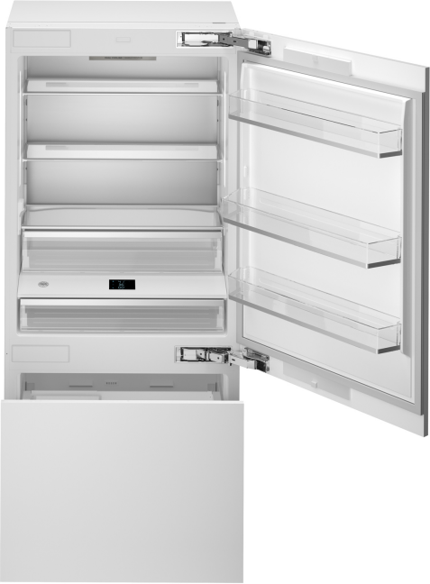 Bertazzoni 36 Inch Professional 36 Built In Counter Depth Bottom Freezer Refrigerator REF36BMBZPNV