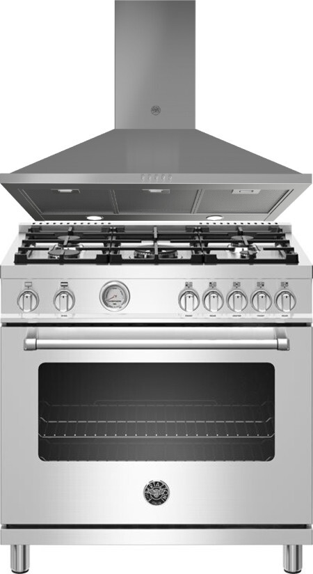 Bertazzoni 2 Piece Kitchen Appliances Package with Gas Range in Stainless Steel BERARH200